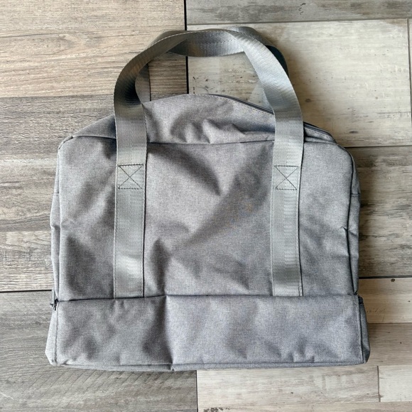 NEW Packable Luggage Travel Gym Bag Gray - Wet Pocket / Shoes Compartment - Picture 6 of 12